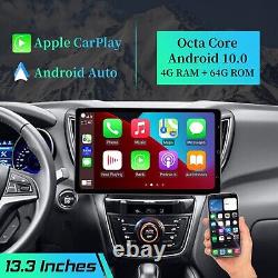 Double DIN Rotatable 13.3'' Android Touch Screen Car Stereo Radio GPS 6GB+128GB