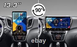 Double DIN Rotatable 13.3'' Android Touch Screen Car Stereo Radio GPS 6GB+128GB