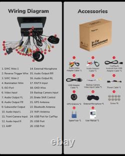 Double Din 10.1 Android 13 Car Stereo FM Radio GPS Navigation OBD2 2DIN CarPlay