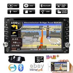 Double Din 6.2 Car DVD Radio CD Player BT Stereo Headunit With GPS Map Card+Cam