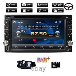 Double Din 6.2 Car DVD Radio CD Player BT Stereo Headunit With GPS Map Card+Cam