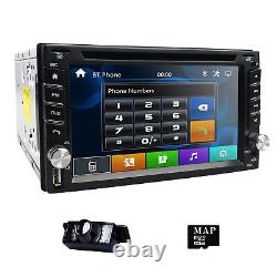 Double Din 6.2 Car DVD Radio CD Player BT Stereo Headunit With GPS Map Card+Cam