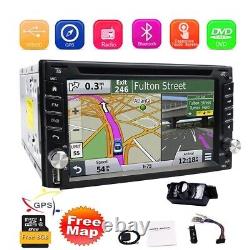 Double Din 6.2 Car DVD Radio CD Player BT Stereo Headunit With GPS Map Card+Cam