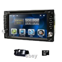 Double Din 6.2 Car DVD Radio CD Player BT Stereo Headunit With GPS Map Card+Cam