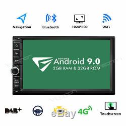 Double Din 7Android 9.0 2GB RAM Car Stereo Radio GPS Navigation Touch Screen 4G