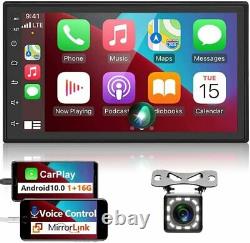 Double Din Android 10.1 Apple Carplay Wireless Car Stereo Radio GPS WIFI +Camera