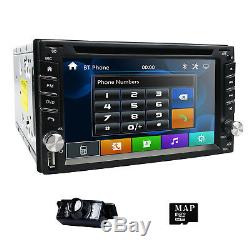 Double Din Car DVD Player Stereo Radio GPS Navi With 3D Map Auto HeadUnit+Camera