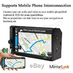 Double Din Car Radio MP5 Stereo 7 Mirrors For Android IOS GPS Navigation+Camera