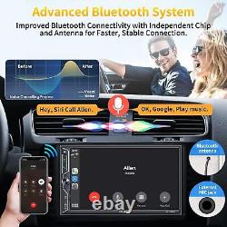 Double Din Car Radio with Wireless Apple Carplay and Android Auto Bluetooth