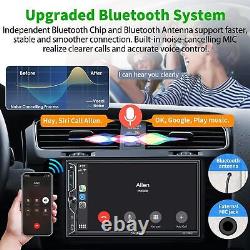 Double Din Car Radio with Wireless Apple Carplay and Android Auto Bluetooth