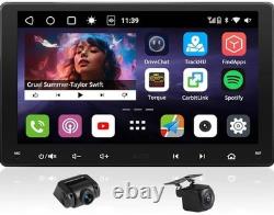 Double Din Car Stereo 9 QLED Touchscreen, 4GB+32GB Wireless CarPlay & Android A