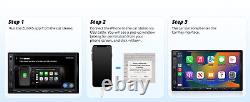 Double Din Car Stereo & Backup Camera Wireless CarPlay, 7''Android Auto 2G+32G
