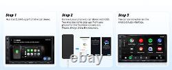 Double Din Car Stereo & Backup Camera Wireless CarPlay, 7''Android Auto 2G+32G