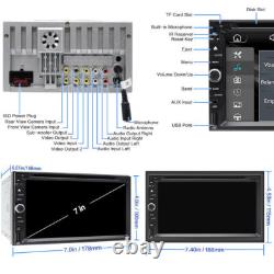Double Din Car Stereo Bluetooth Carplay Radio 7 CD DVD Player + Backup Camera