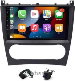 Double Din Car Stereo Radio Compatible for C-Class W203 2003-2009 with CarPlay