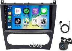 Double Din Car Stereo Radio Compatible for C-Class W203 2003-2009 with CarPlay