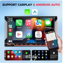 Double Din Car Stereo Touch Screen Carplay Radio GPS Nav WIFI Mirror Link Camera