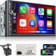 Double Din Car Stereo With 7 Hd Touchscreen, Wireless Apple Carplay & Android A