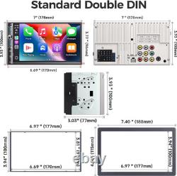 Double Din Car Stereo with 7 HD Touchscreen, Wireless Apple Carplay & Android A