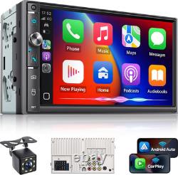 Double Din Car Stereo with 7 HD Touchscreen, Wireless Apple Carplay & Android A
