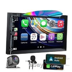 Double Din Car Stereo with CD DVD, Backup Camera Supports CarPlay/Android