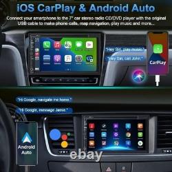 Double Din Car Stereo with CD DVD, Backup Camera Supports CarPlay/Android