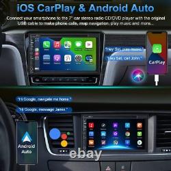 Double Din Car Stereo with CD DVD Backup Camera Supports Carplay/Android Auto