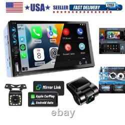 Double Din Car Stereo with Dash Cam, 7 Inch Full HD Touchscreen Car Audio Rece