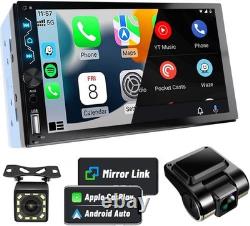 Double Din Car Stereo with Dash Cam, 7 Inch Full HD Touchscreen Car Audio Rece