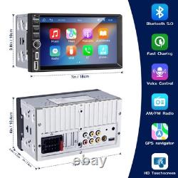 Double Din Car Stereo with Wireless Apple CarPlay & Android Auto, 7 Touchscr