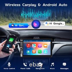 Double Din Car Stereo with Wireless Apple CarPlay & Android Auto, 7 Touchscr