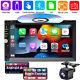 Double Din In Dash Withapple Carplay 7car Stereo Radio Dvd Player Aux Bt Usb+cam