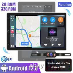 Double Din Rotatable 10.1'' Android 12.0 Apple CarPlay Car Stereo Radio GPS WiFi