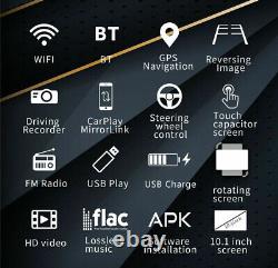 Double Din Rotatable 10.1'' Android 12.0 Apple CarPlay Car Stereo Radio GPS WiFi