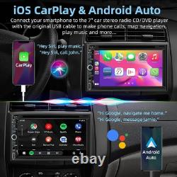Double Din car Stereo with CD/DVD Player- CarPlay & Android Auto, Car Audio w