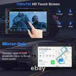 Double Din car Stereo with CD/DVD Player- CarPlay & Android Auto, Car Audio w