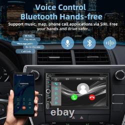 Double Din car Stereo with CD/DVD Player- CarPlay & Android Auto, Car Audio w