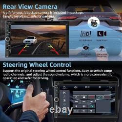 Double Din car Stereo with CD/DVD Player- CarPlay & Android Auto, Car Audio w