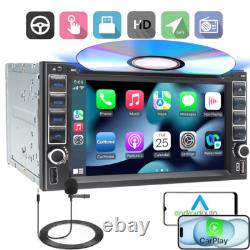 Dual 2Din Apple CarPlay Android Auto GPS 6.2 Radio Car Stereo Touch DVD CD Slot