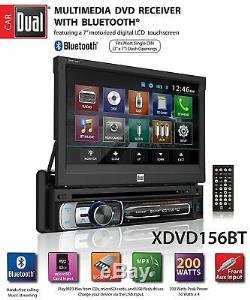 Dual Single DIN Bluetooth Car Stereo Receiver with7 Flip Out Touchscreen+CAMERA