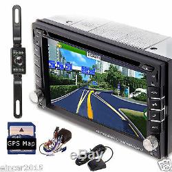 Dual Zone 2Din In Dash 6.2 Car DVD Radio Stereo Player GPS Navigation BT+CAMERA