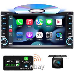 For Toyota Car Stereo CarPlay GPS Bluetooth Radio Double 2 Din 7 CD DVD Player