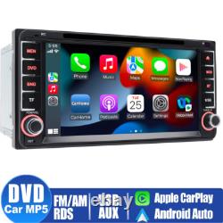 For Toyota Car Stereo CarPlay GPS Bluetooth Radio Double 2 Din 7 CD DVD Player