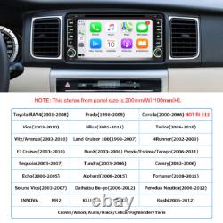 For Toyota Car Stereo CarPlay GPS Bluetooth Radio Double 2 Din 7 CD DVD Player