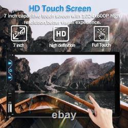 Full HD 7-Inch Touchscreen Double Din Stereo with Bluetooth & Reverse Camera