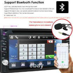 GPS Navi Map Bluetooth Car Stereo 6.2 Radio CD DVD Player Double 2 Din + Camera