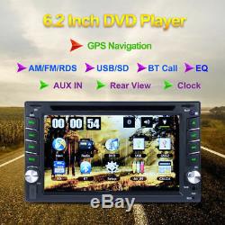 GPS Navigation Double Din In Dash Car DVD Radio Stereo Player BT + Free Camera