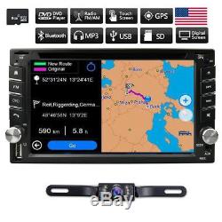 GPS Navigation HD Double 2 DIN Car Stereo DVD Player BT 1080P Radio MP3 In Dash