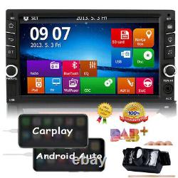 GPS Navigation HD Double 2din Car Stereo Carplay Player Bluetooth MP3 BT+Camera