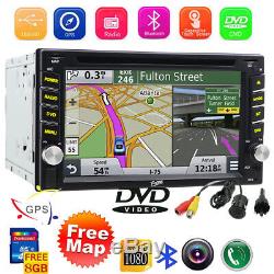 GPS Navigation With Map Bluetooth Radio Double Din 6.2Car Stereo DVD Player VCD